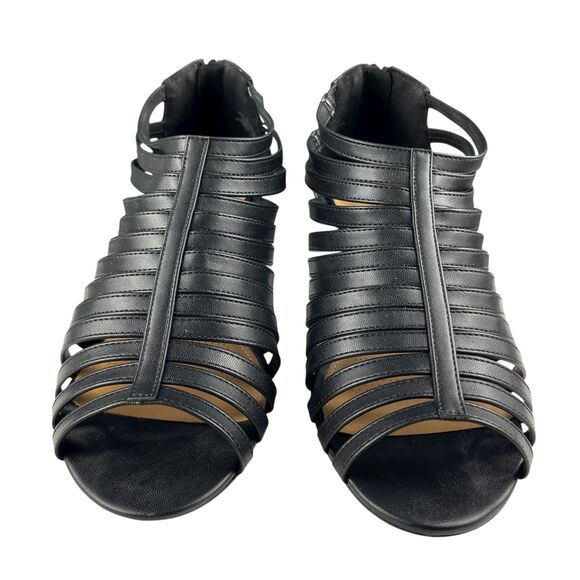 Comfortview Saffi Heeled Sandals Women’s Size 12WW Black Faux Leather Strappy - Picture 3 of 11